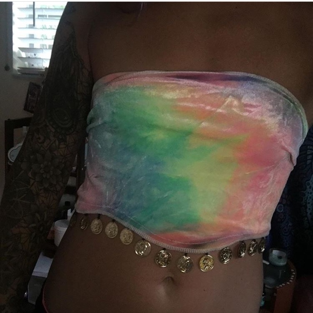rainbow velvet jingle top / skirt